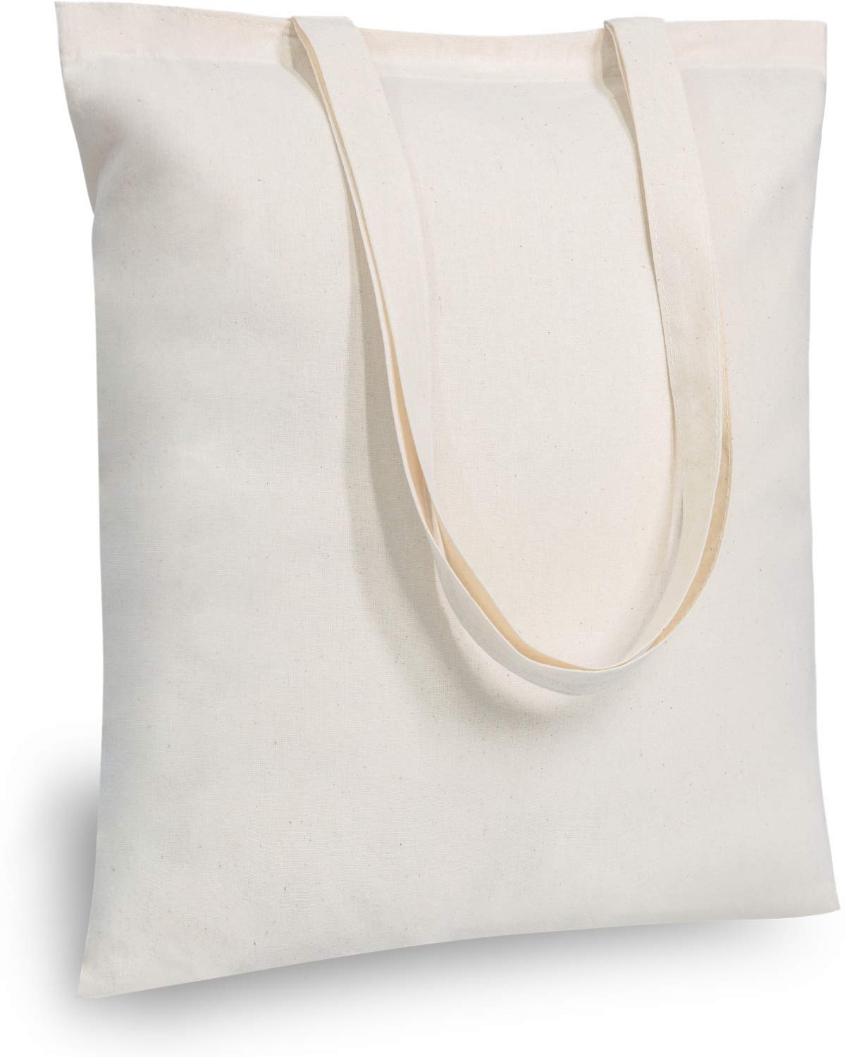 Optima Premium 24-Pack Cotton Tote Bags - 16"x15" Reusable