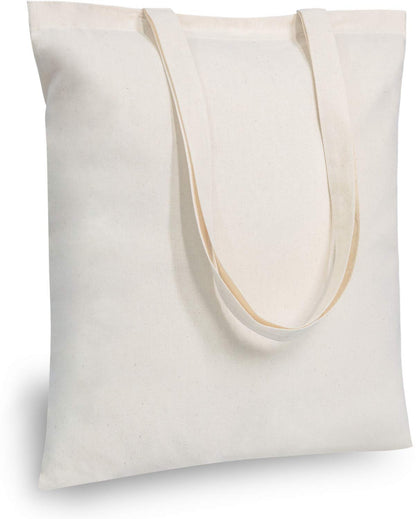 Optima Premium 24-Pack Cotton Tote Bags - 16"x15" Reusable