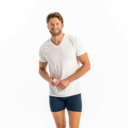 Optima Premium V-Neck T-Shirts 6 Pack - X-Large, Classic White