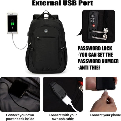 Optima Anti-Theft Travel Laptop Backpack with USB Charging Port