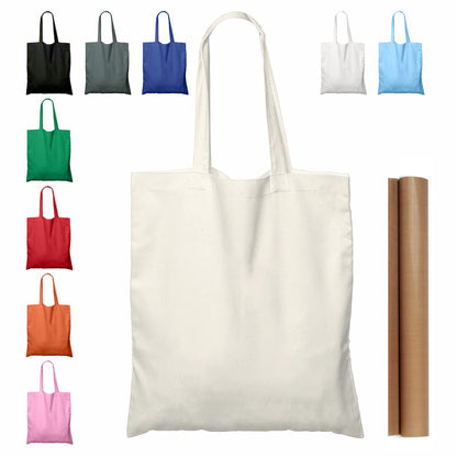 Optima Premium Cotton Tote Bags - 5 Pack with Teflon Protection