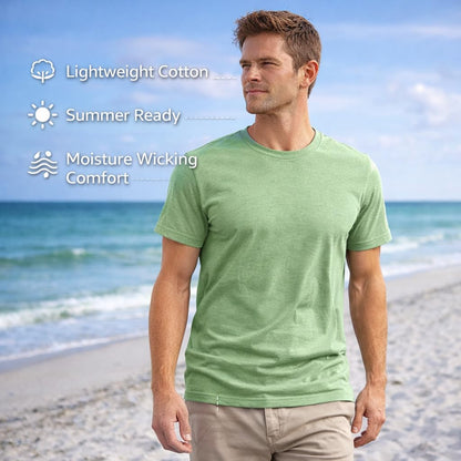 Optima Premium Cotton Crew Neck T-Shirts - 12 Pack Assorted Small
