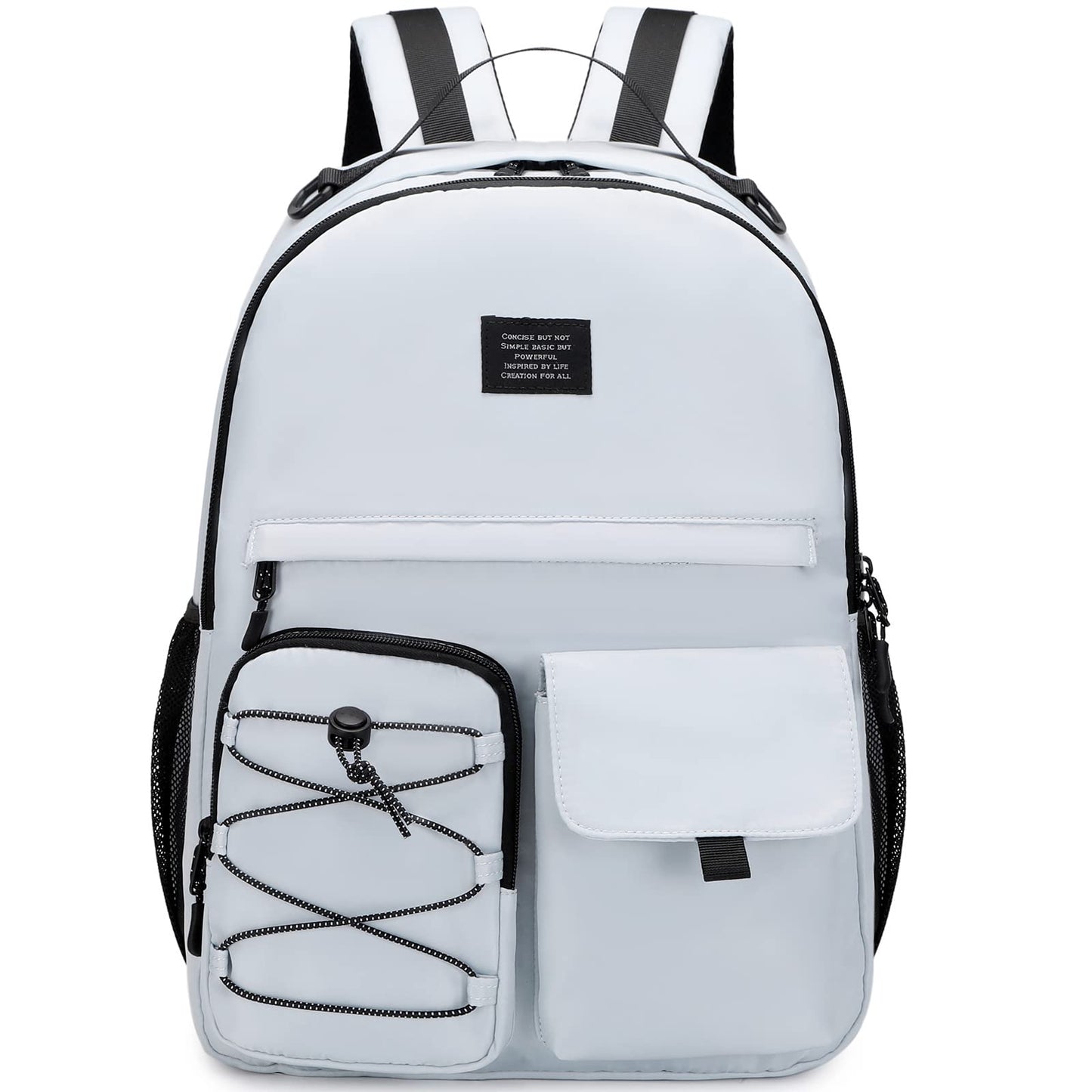 Optima Stylish Daypack Backpack - 15" Laptop Compartment, Black