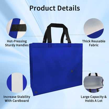 Optima Premium Large Gift Bags - 12 Pcs Blue Party Goodie Bags