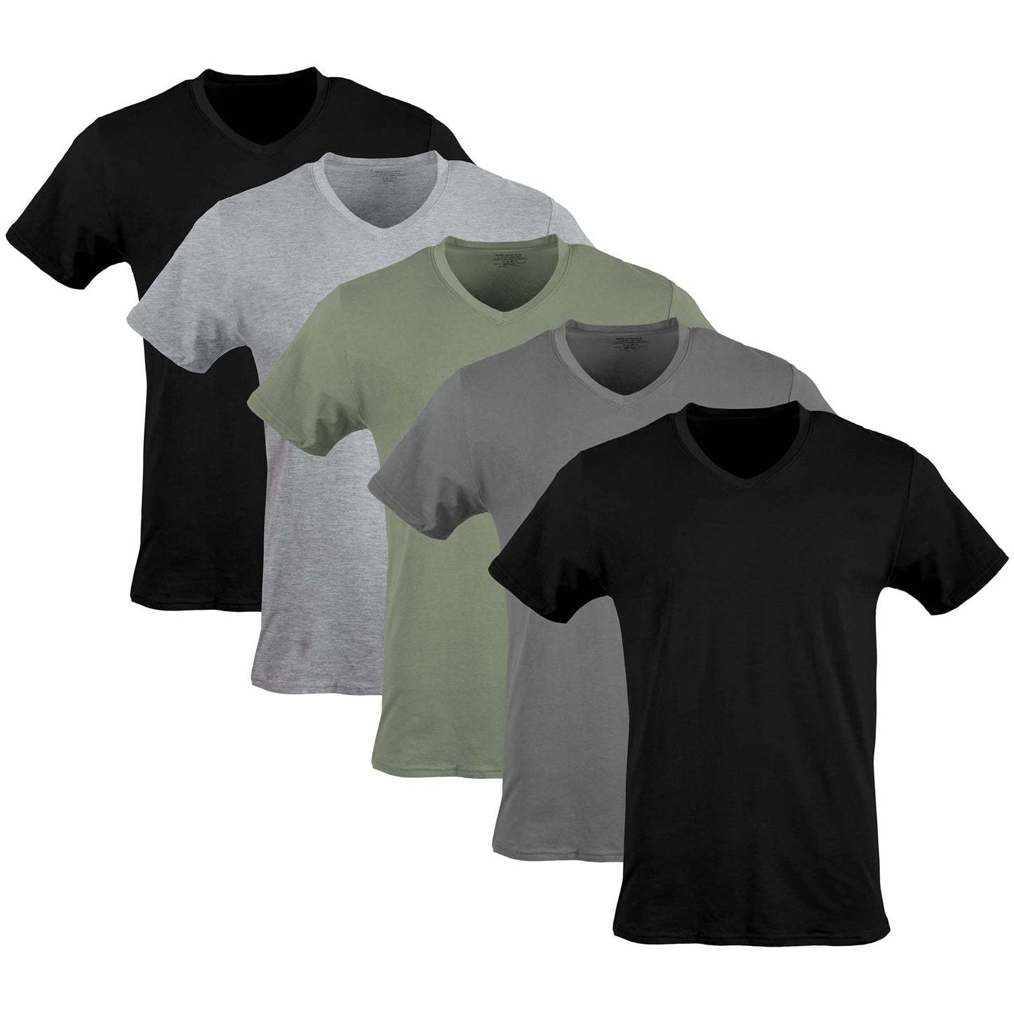 Optima Gildan Men's Assorted V-Neck T-Shirts Multipack, Black (12-p