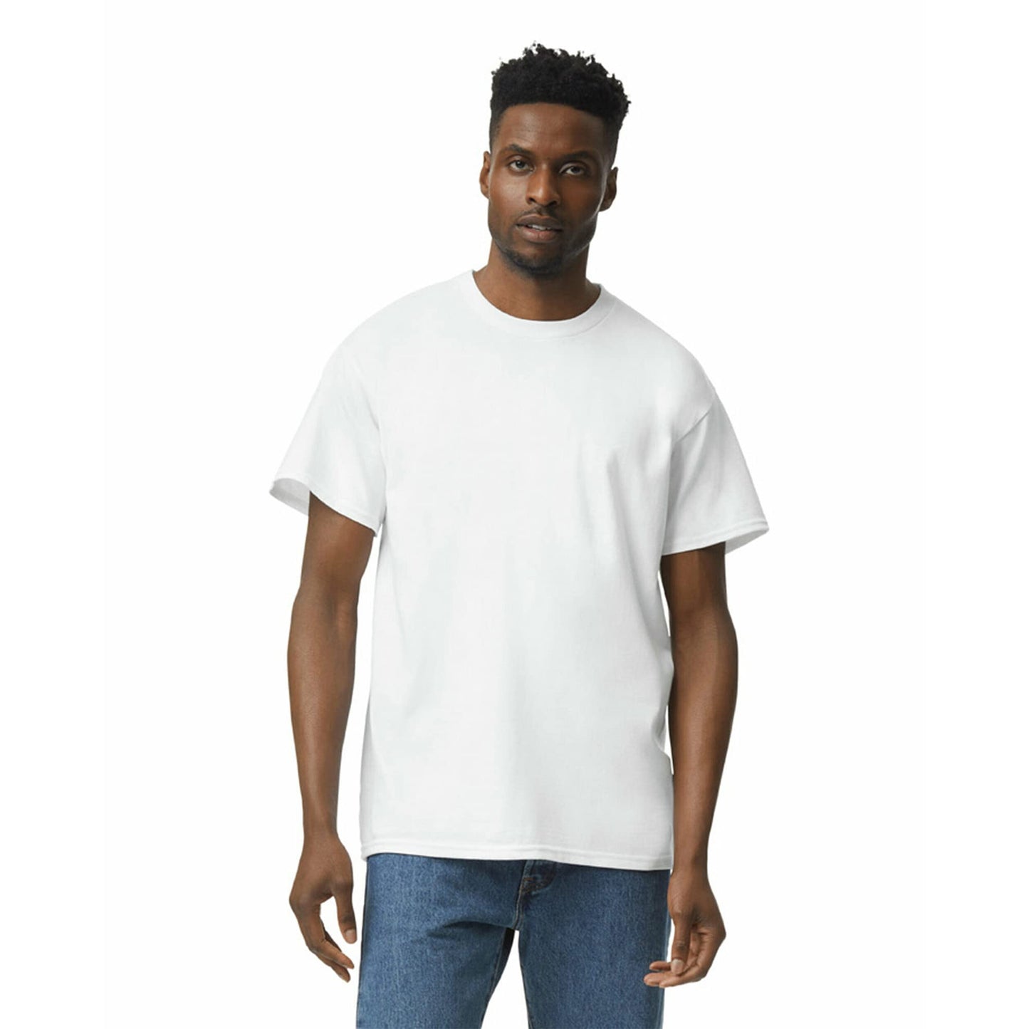 Optima Premium Heavy Cotton T-Shirt - White, Large, 10-Pack