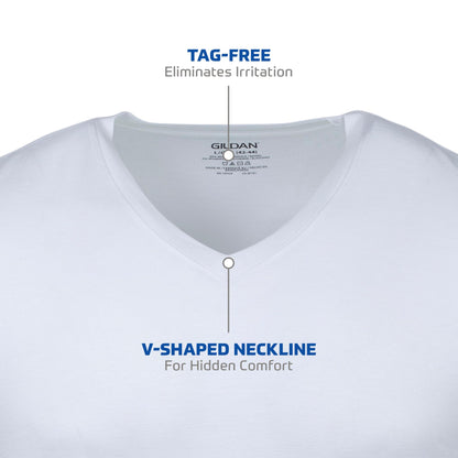 Optima Premium V-Neck T-Shirts 6 Pack - X-Large, Classic White