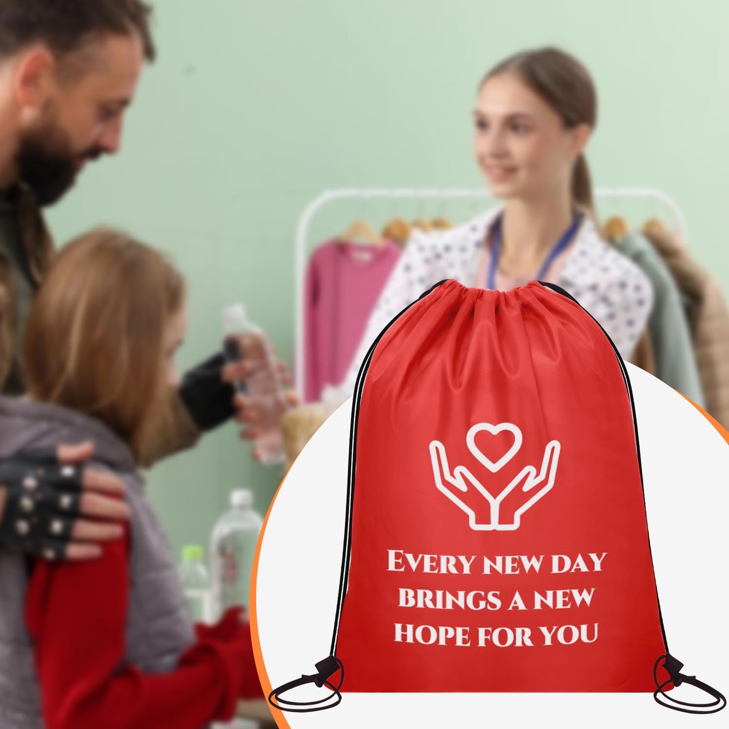 Optima Premium Nylon Drawstring Backpack - 13.4x16.5 inches, 50 Pcs