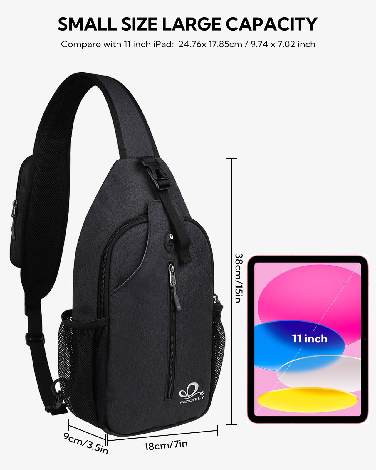 Optima Premium Crossbody Sling Backpack - Travel & Hiking Ready
