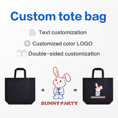 Optima Premium Custom Tote Bags - 100 Pack, Reusable Grocery Bags