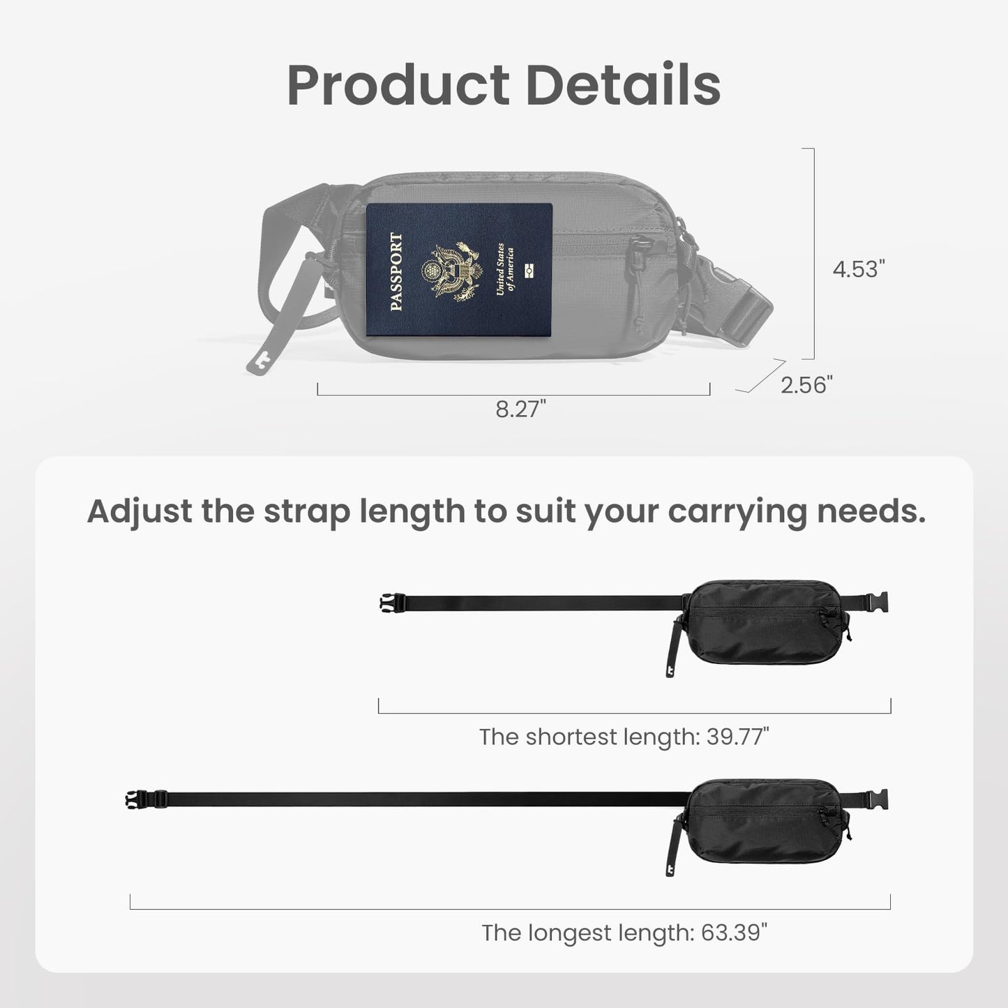 Optima Minimalist Sling Bag - 1.5L, RFID Blocking, Water-Resistant