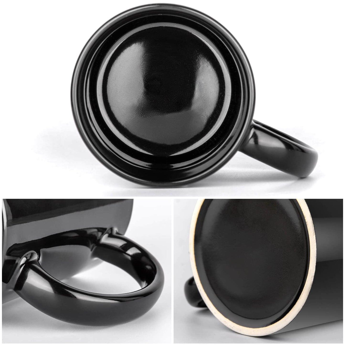 Optima Personalized Black Coffee Mug - 11 OZ Custom Photo Cup