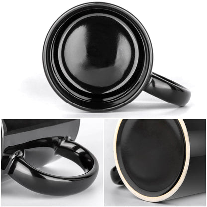 Optima Personalized Black Coffee Mug - 11 OZ Custom Photo Cup