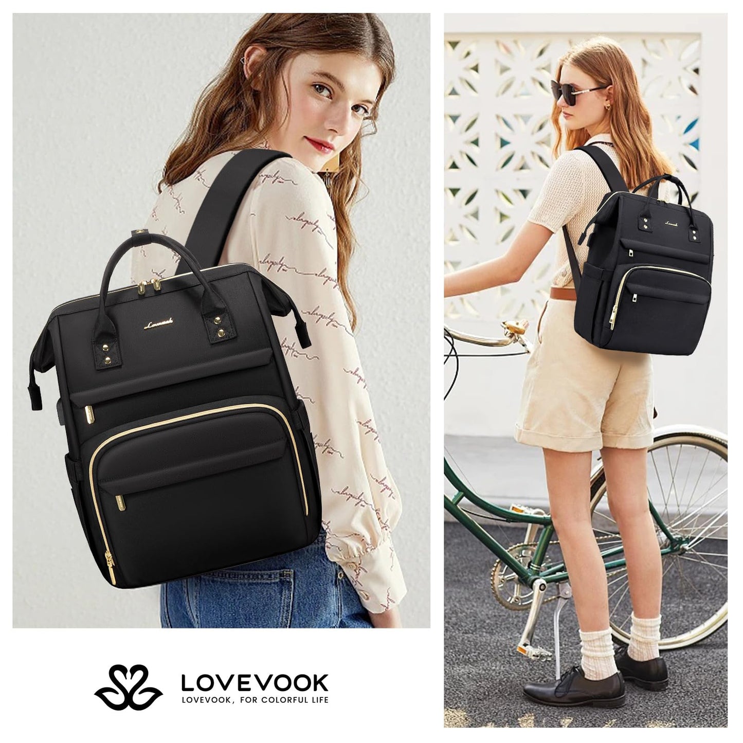 Optima Women's Laptop Backpack - Stylish Travel Bag with USB Port