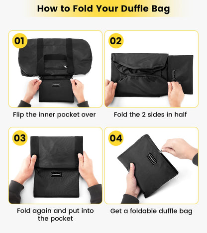 Optima Premium 25L Foldable Travel Duffel Bag - Lightweight Nylon