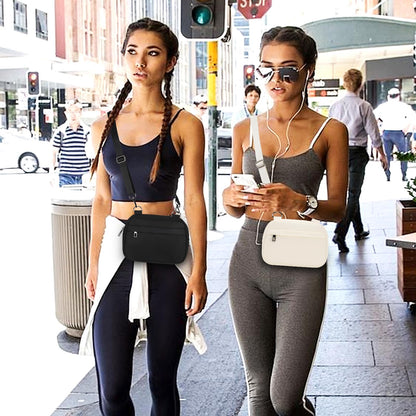 Optima Premium Small Crossbody Bag - Adjustable Fanny Pack, Black