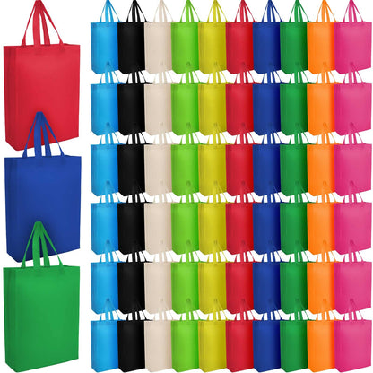 Optima Premium Reusable Tote Bags - 60 Pcs Fabric Gift Bags