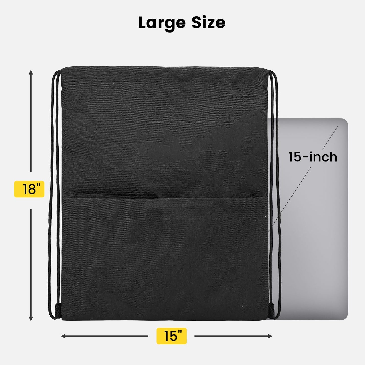 Optima Water-Resistant Drawstring Backpack with Side Pocket