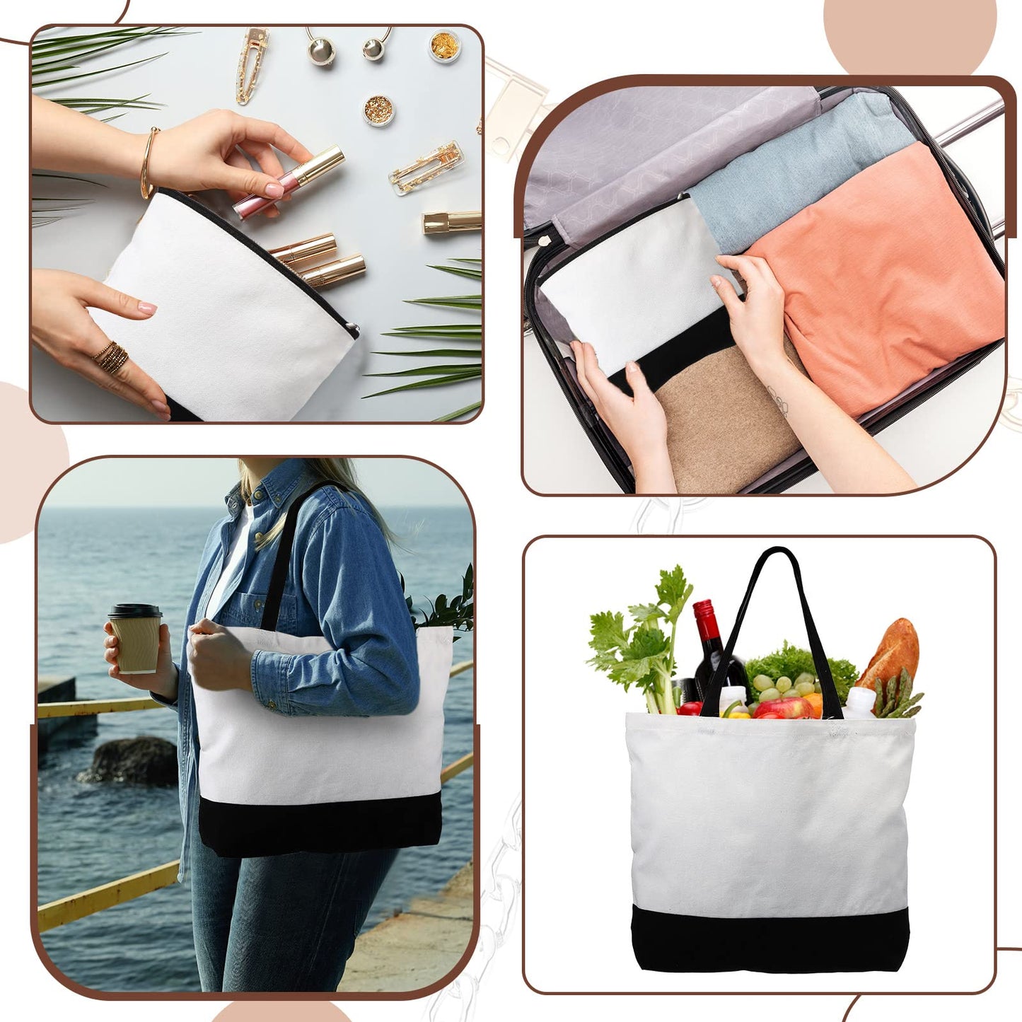 Optima Premium Large Canvas Tote Bag - Reusable & Versatile (20 Pcs)