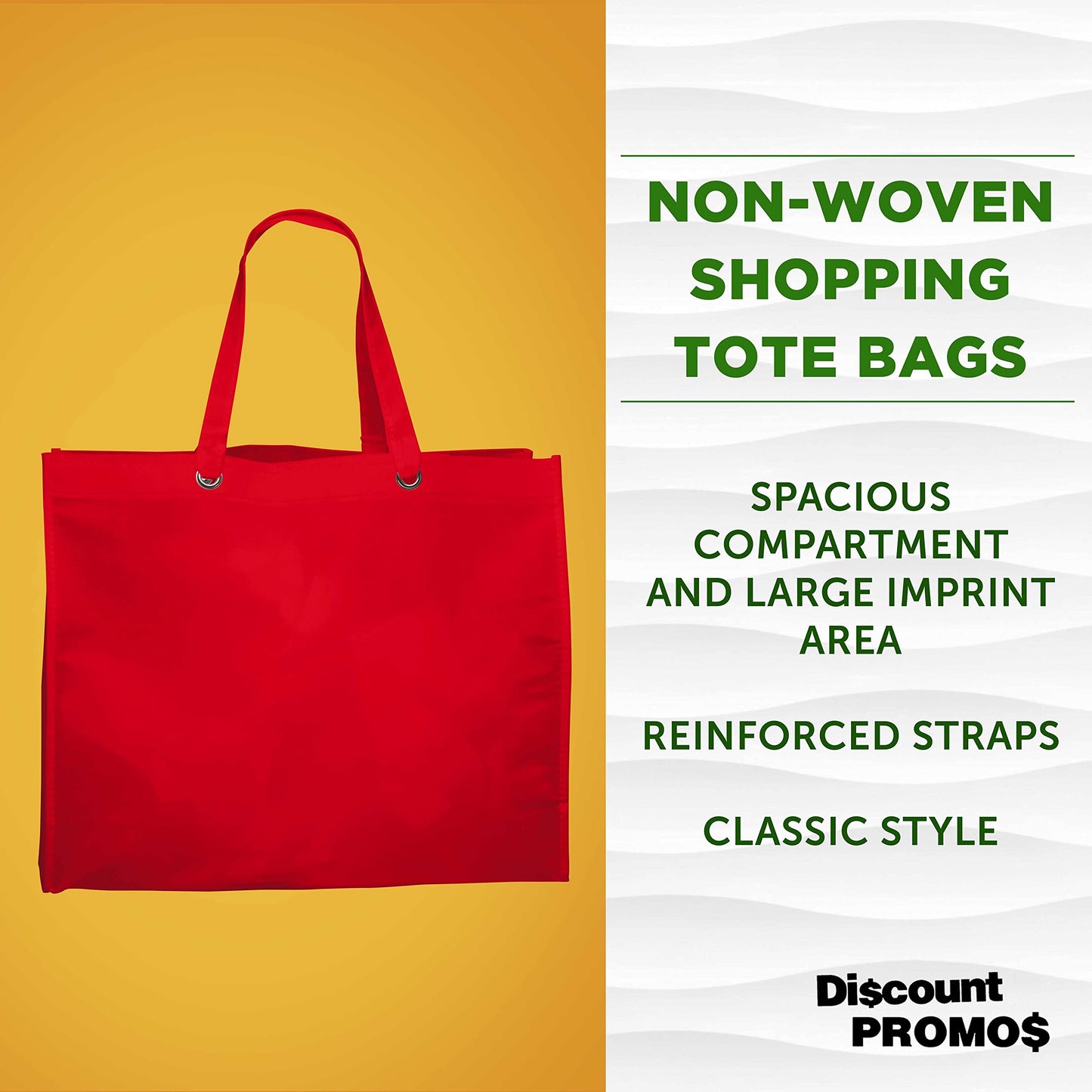 Optima Premium Reusable Canvas Tote Bags - 10 Pack - Red