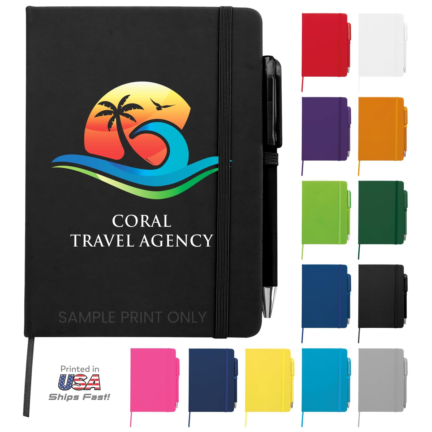 Optima Premium Personalized Leatherette Journal - 5” x 7” - 12 Pack