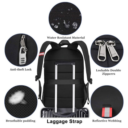 Optima Premium Anti-Theft Laptop Backpack with USB Charging Port