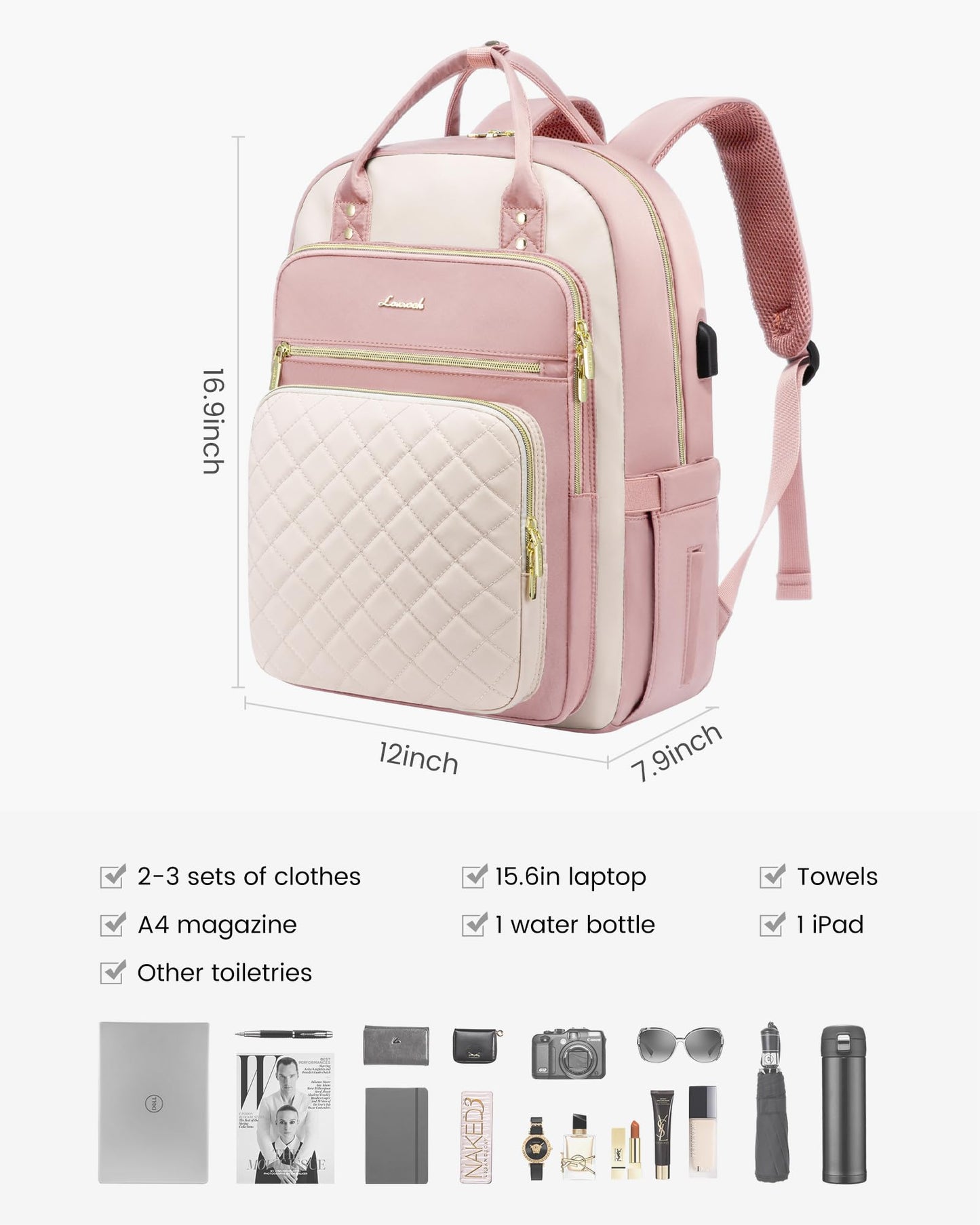 Optima Women's 15.6-Inch Laptop Backpack - Stylish Travel & Work Bag