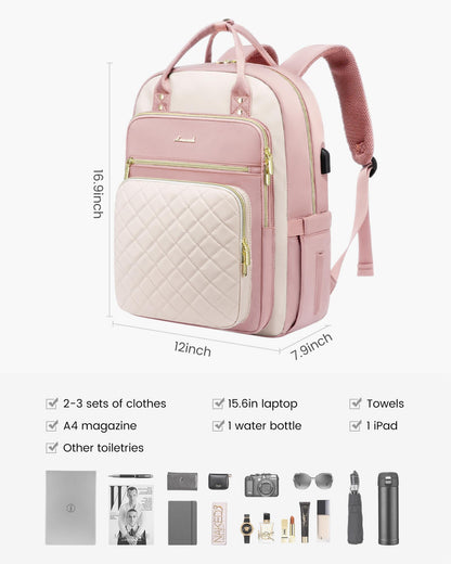 Optima Women's 15.6-Inch Laptop Backpack - Stylish Travel & Work Bag