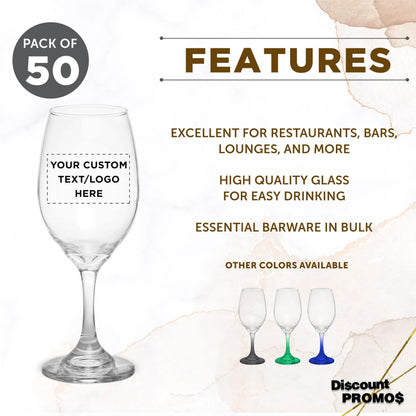 Optima Premium Water and Wine Goblet Glasses Set - 12.75 oz, Clear