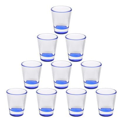Optima Premium Shot Glasses Set - 1.75 oz, 10-Pack, Blue Bottom