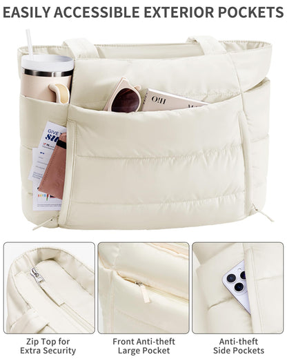 Optima Lightweight Quilted Tote Bag - Stylish Work & Travel Companion