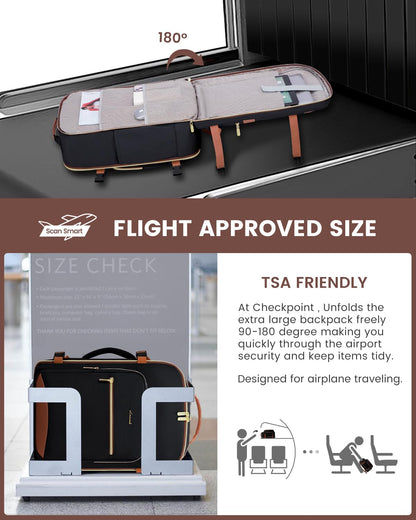 Optima Premium Laptop Backpack - 15.6", Black-Brown, Durable Design