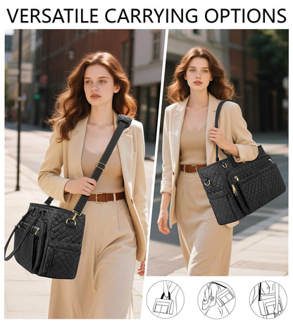 Optima Premium 15.6" Laptop Tote Bag - Insulated & Quilted Design