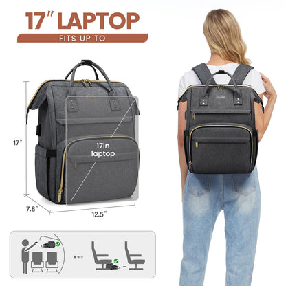 Optima Women's 15.6" Waterproof Laptop Backpack with Tumbler Holder