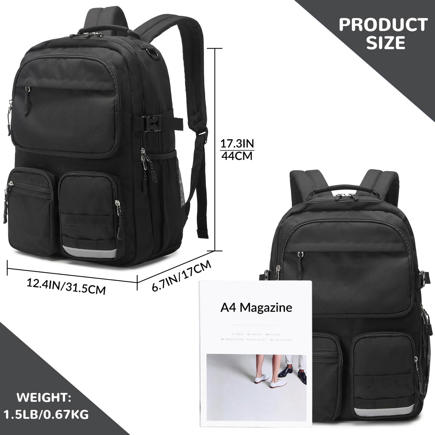 Optima Water-Resistant Backpack - Fits 15.6" Laptop, Durable Design