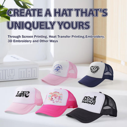 Optima Premium Mesh Trucker Hats - 15 Pack Customizable Blanks