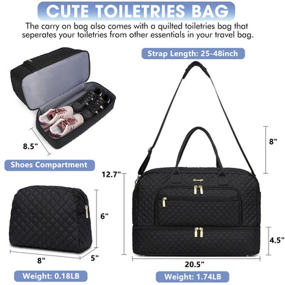 Optima Large Travel Duffle Bag - Weekend Tote with Wet Pocket