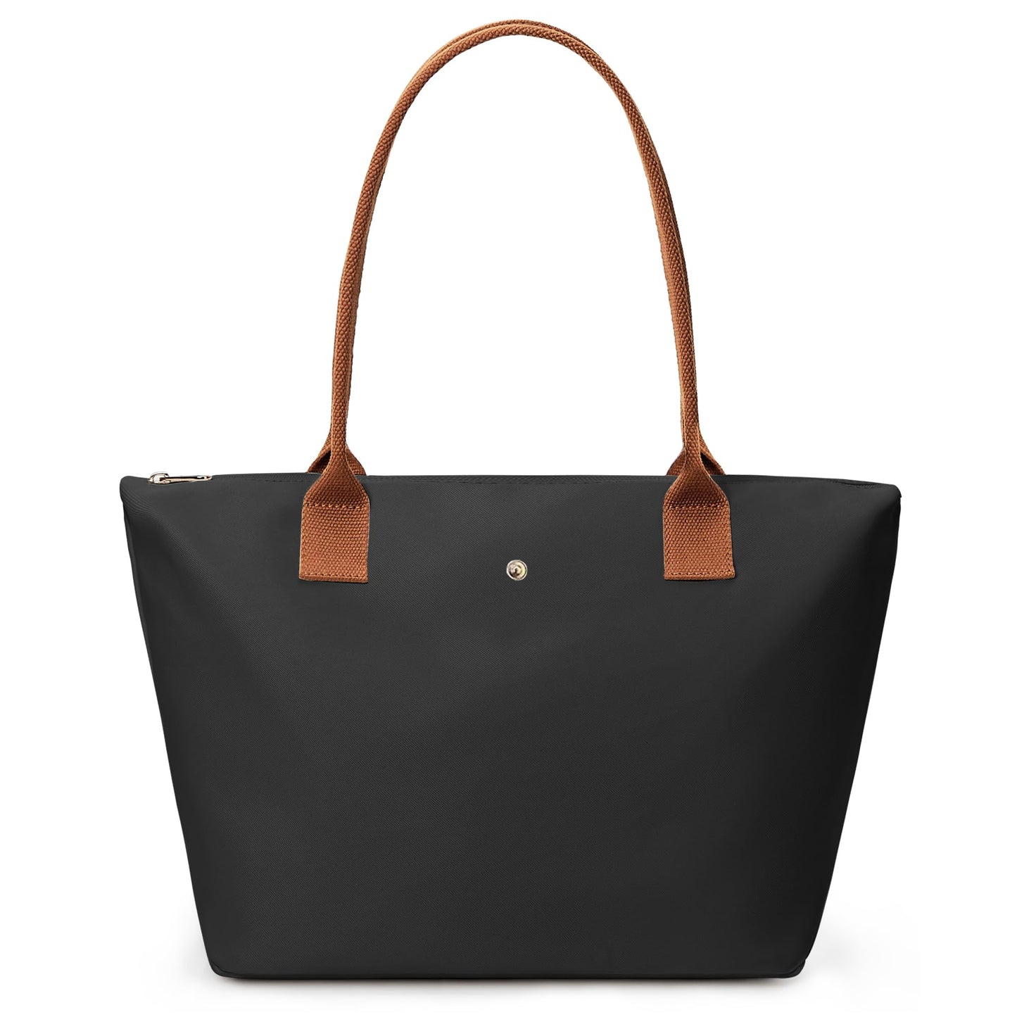 Optima Premium Nylon Tote Bag - Foldable Weekend Purse, Black M