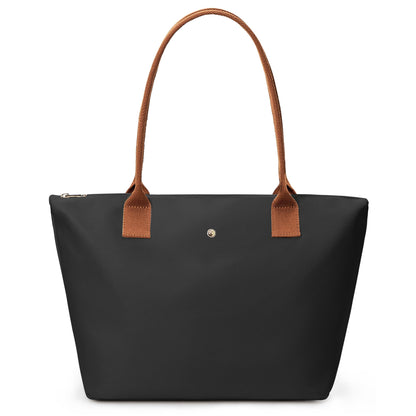 Optima Premium Nylon Tote Bag - Foldable Weekend Purse, Black M