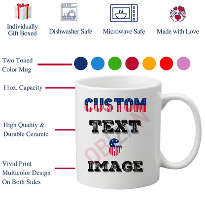 Optima Customizable 11oz Coffee Mug - Personalized Photo & Text Print