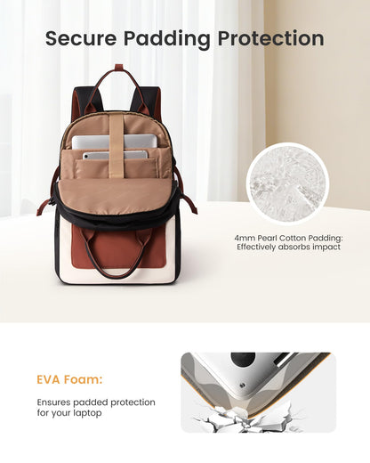 Optima Women's Waterproof Laptop Backpack - 15.6 Inch, Stylish Design