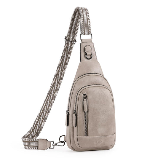 Optima Premium Leather Crossbody Backpack - One Size, Beige & Brown