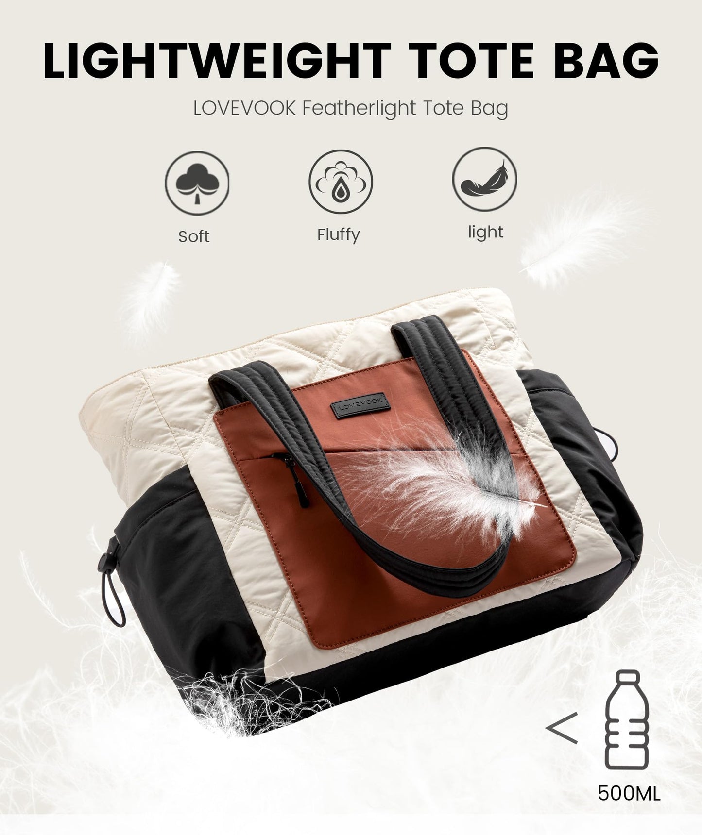 Optima Premium Quilted Tote Bag - Lightweight for Work & Travel