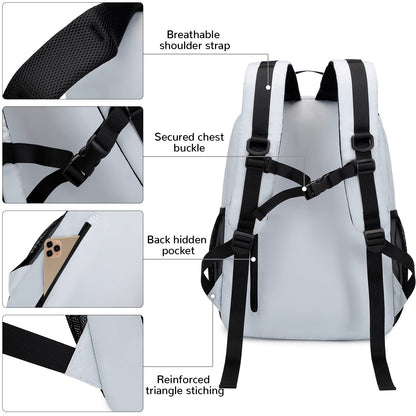 Optima Stylish Daypack Backpack - 15" Laptop Compartment, Black