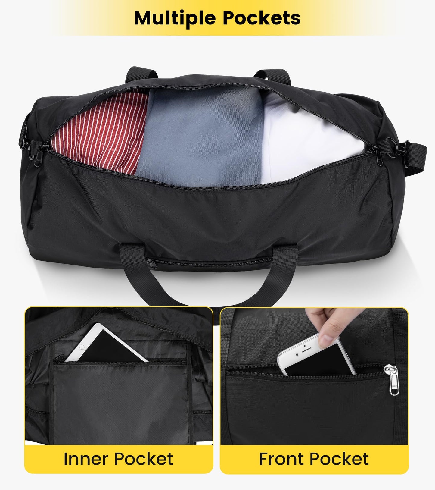 Optima Premium 25L Foldable Travel Duffel Bag - Lightweight Nylon