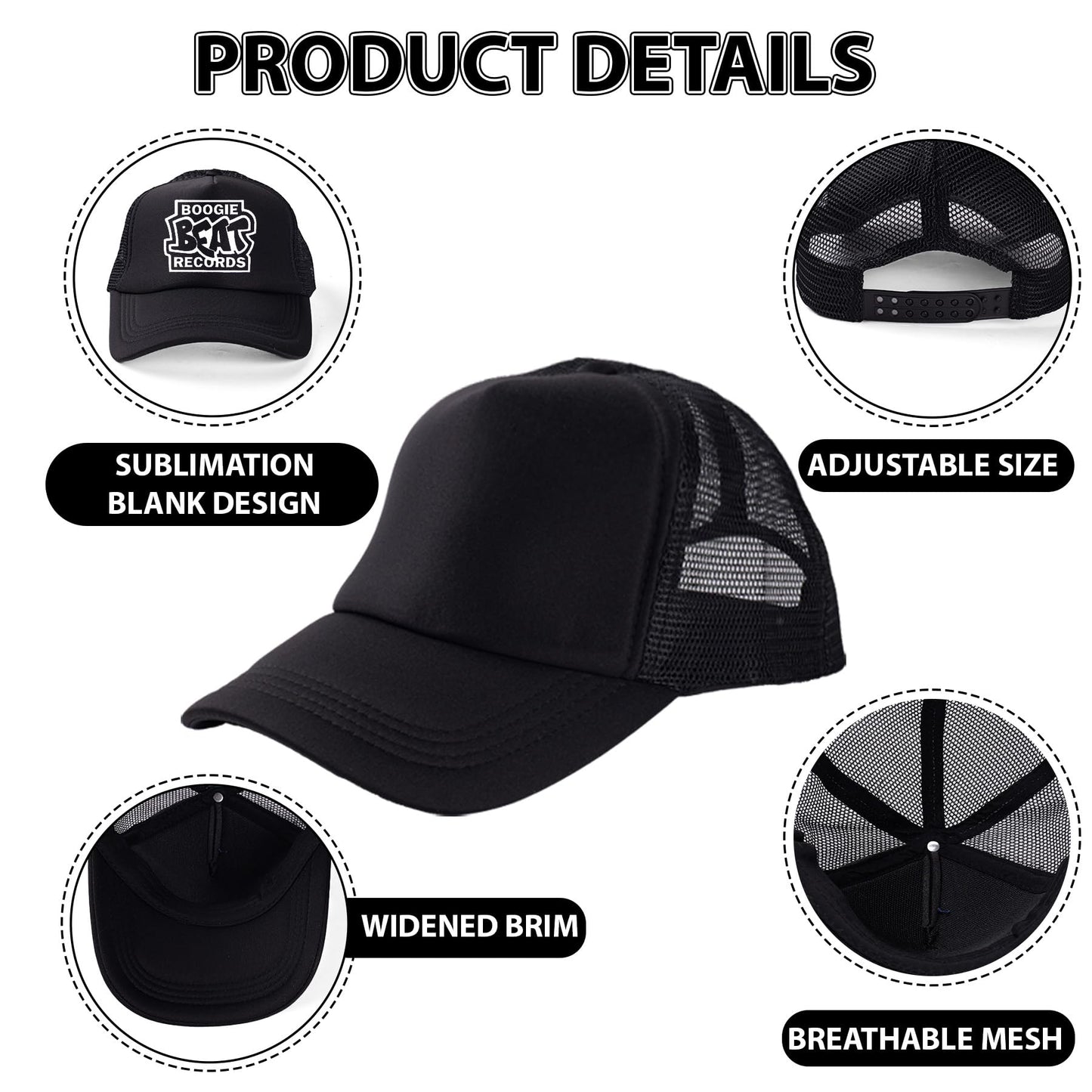 Optima Premium Mesh Trucker Hats - 15 Pack Customizable Blanks