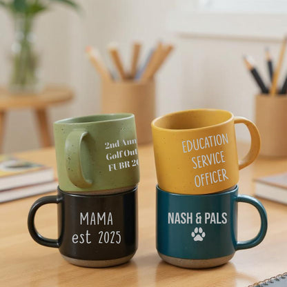 Optima Personalized Ceramic Coffee Mug - 12 oz Customizable Gift