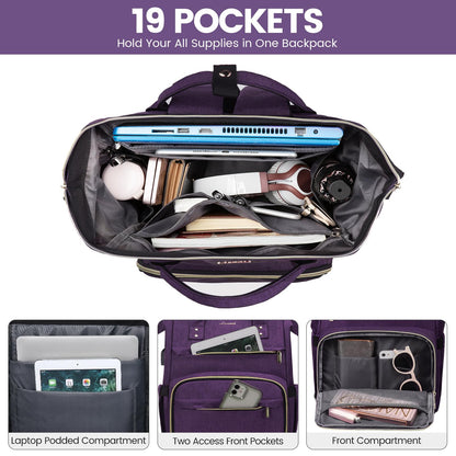 Optima Premium 15.6-Inch Waterproof Laptop Backpack for Women
