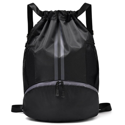 Optima Premium Large Drawstring Backpack - Black Gym Bag