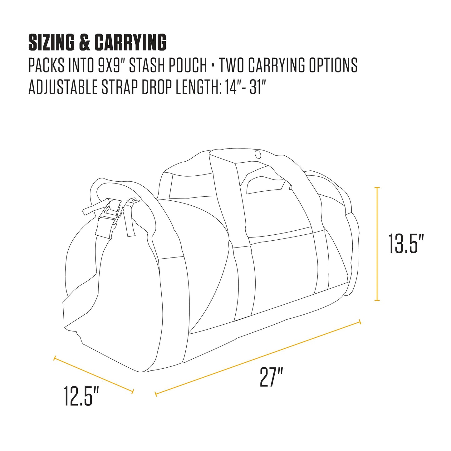 Optima Heavy-Duty 60L Water-Resistant Duffel Bag for Travel & Gym